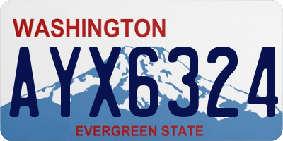 WA license plate AYX6324