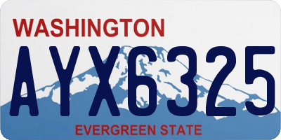 WA license plate AYX6325