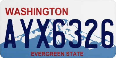 WA license plate AYX6326