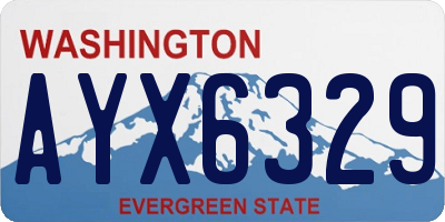 WA license plate AYX6329