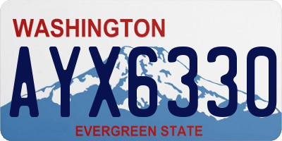 WA license plate AYX6330