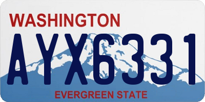 WA license plate AYX6331