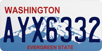 WA license plate AYX6332