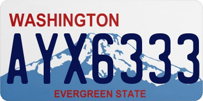 WA license plate AYX6333