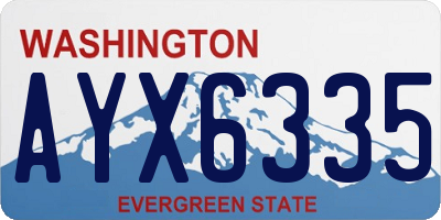 WA license plate AYX6335