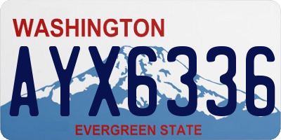 WA license plate AYX6336