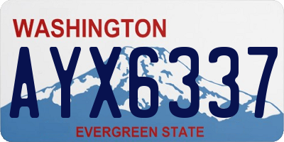 WA license plate AYX6337