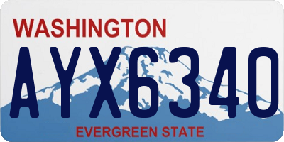 WA license plate AYX6340