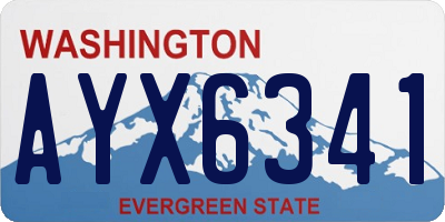 WA license plate AYX6341