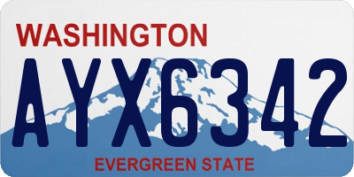 WA license plate AYX6342