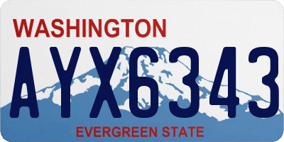 WA license plate AYX6343