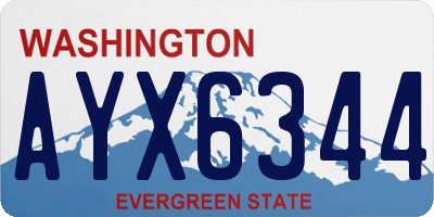 WA license plate AYX6344