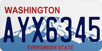 WA license plate AYX6345