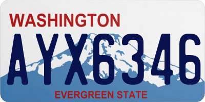 WA license plate AYX6346