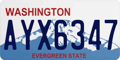 WA license plate AYX6347