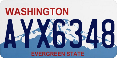 WA license plate AYX6348