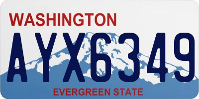 WA license plate AYX6349