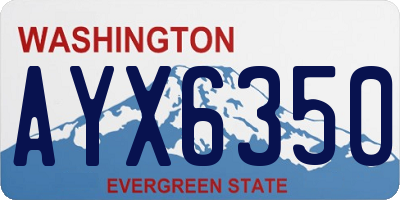 WA license plate AYX6350