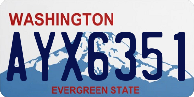 WA license plate AYX6351