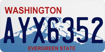 WA license plate AYX6352