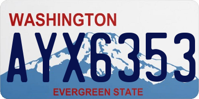 WA license plate AYX6353