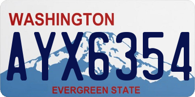 WA license plate AYX6354