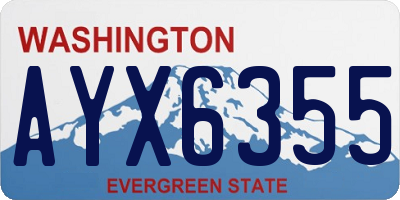 WA license plate AYX6355