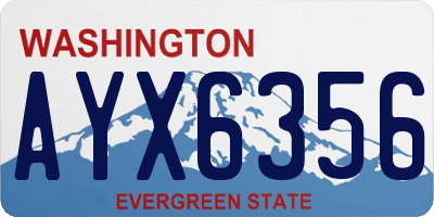 WA license plate AYX6356