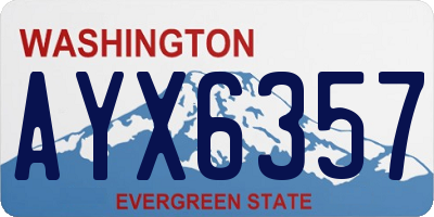 WA license plate AYX6357