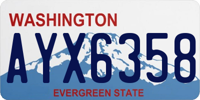 WA license plate AYX6358