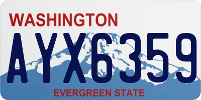 WA license plate AYX6359