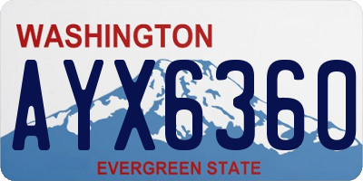 WA license plate AYX6360