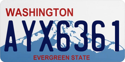 WA license plate AYX6361