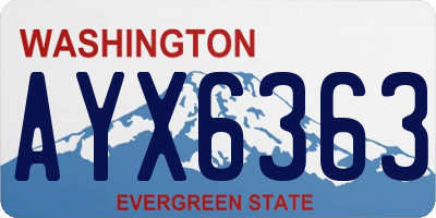 WA license plate AYX6363