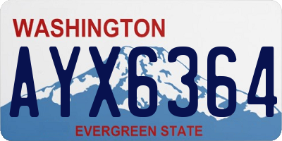 WA license plate AYX6364