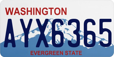 WA license plate AYX6365