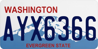 WA license plate AYX6366