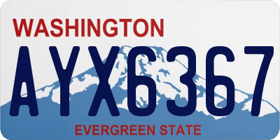 WA license plate AYX6367