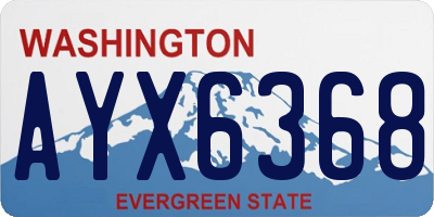 WA license plate AYX6368