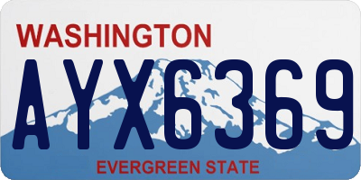 WA license plate AYX6369