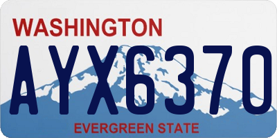 WA license plate AYX6370