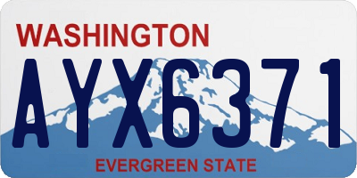 WA license plate AYX6371