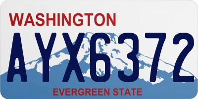 WA license plate AYX6372