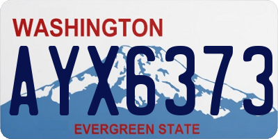 WA license plate AYX6373