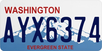 WA license plate AYX6374