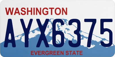 WA license plate AYX6375