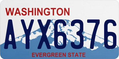 WA license plate AYX6376