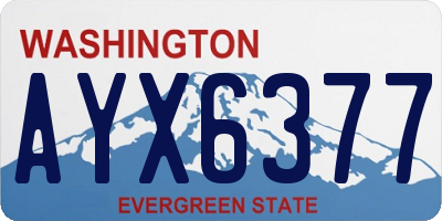 WA license plate AYX6377