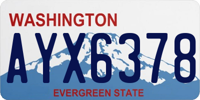 WA license plate AYX6378