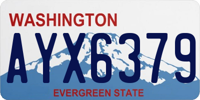 WA license plate AYX6379